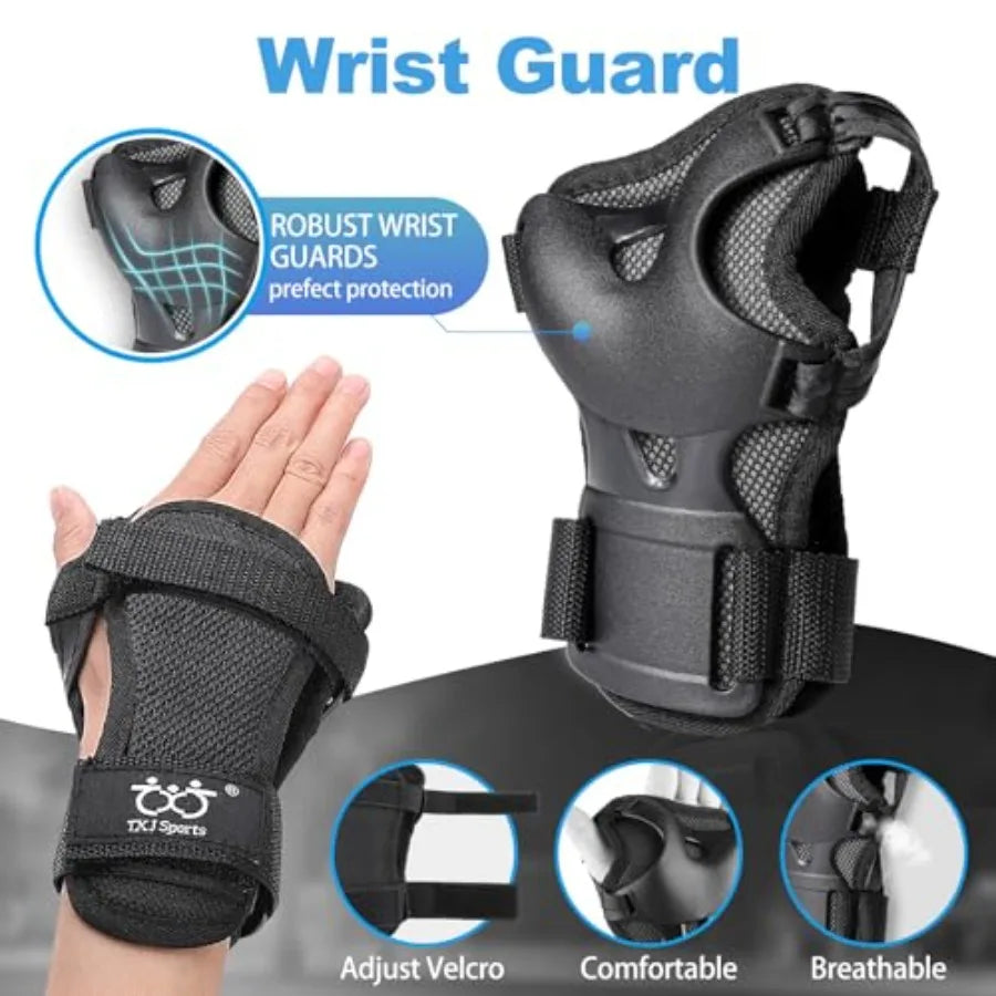 Universal Knee Elbow Wrist Guards Protective Gear Set For Skating