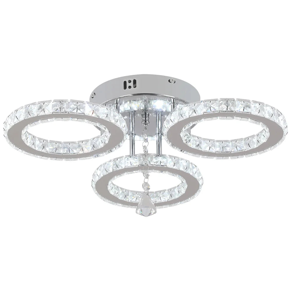 GreeLustr Modern Crystal Chandelier With App Dimmable Ceiling Light