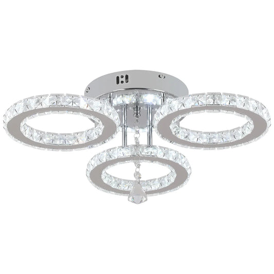 GreeLustr Modern Crystal Chandelier With App Dimmable Ceiling Light
