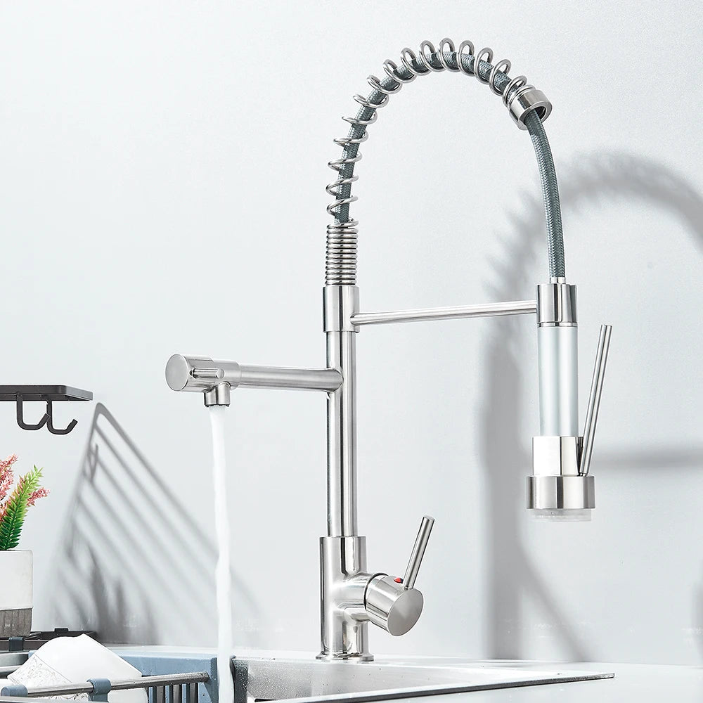 Shinesia Kitchen Spring Pull Down Faucet With 360 Rotation