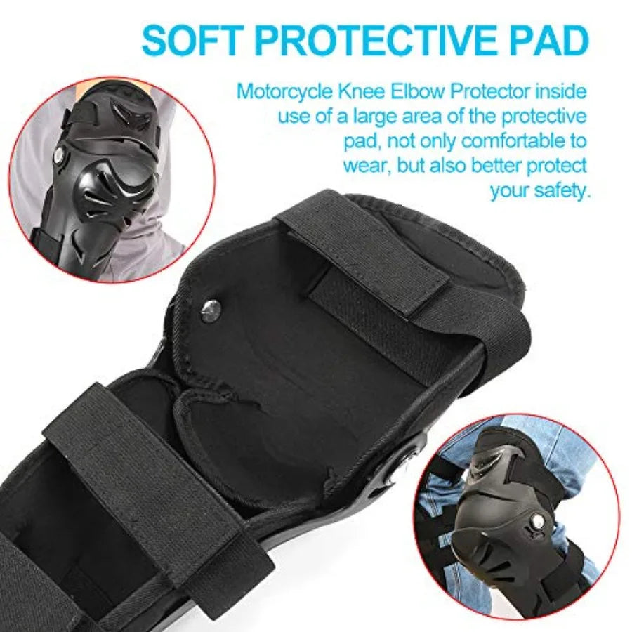 Motocross Knee Elbow Protection Pads Set For Adults