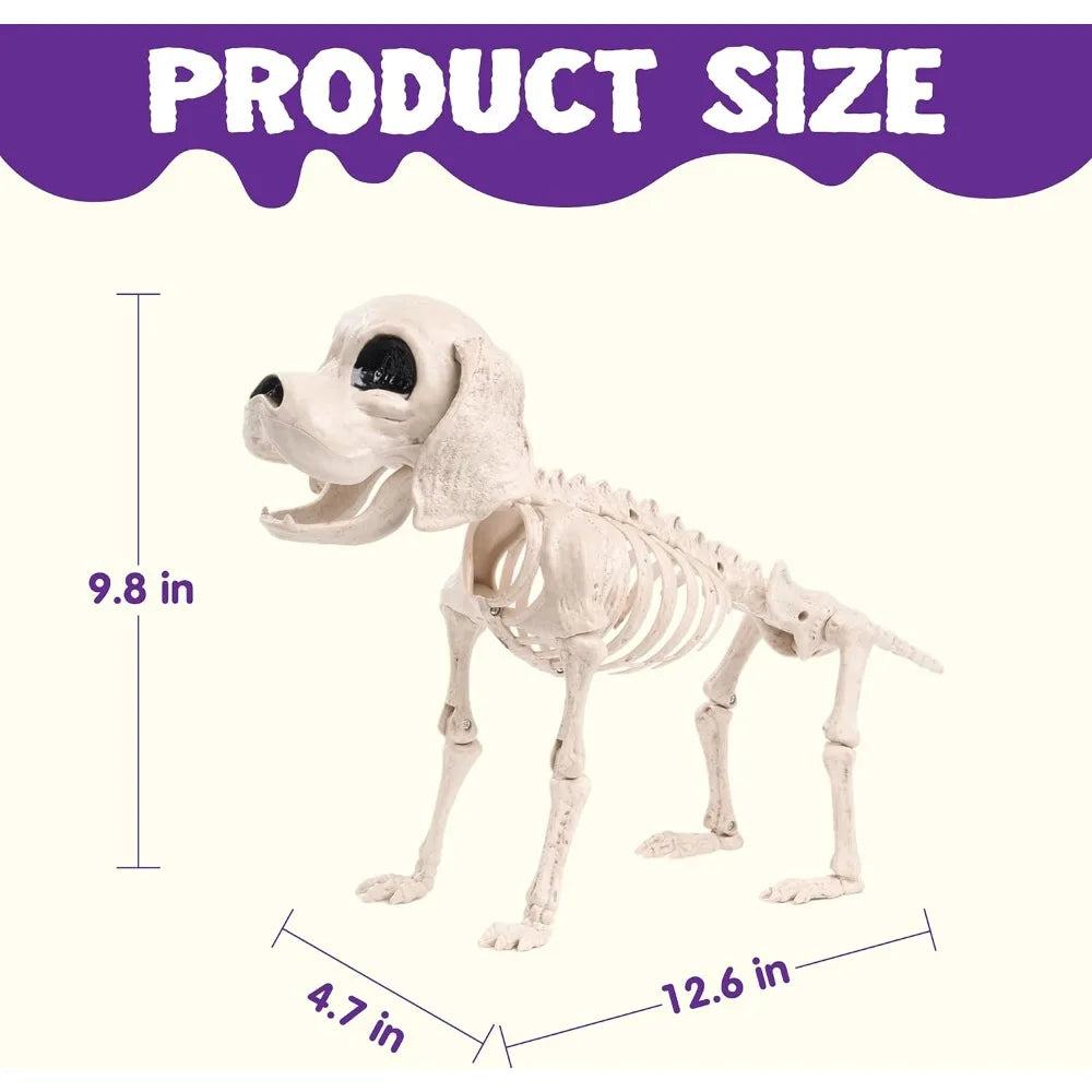 Realistic Posable Halloween Dog Skeleton Garden Decoration