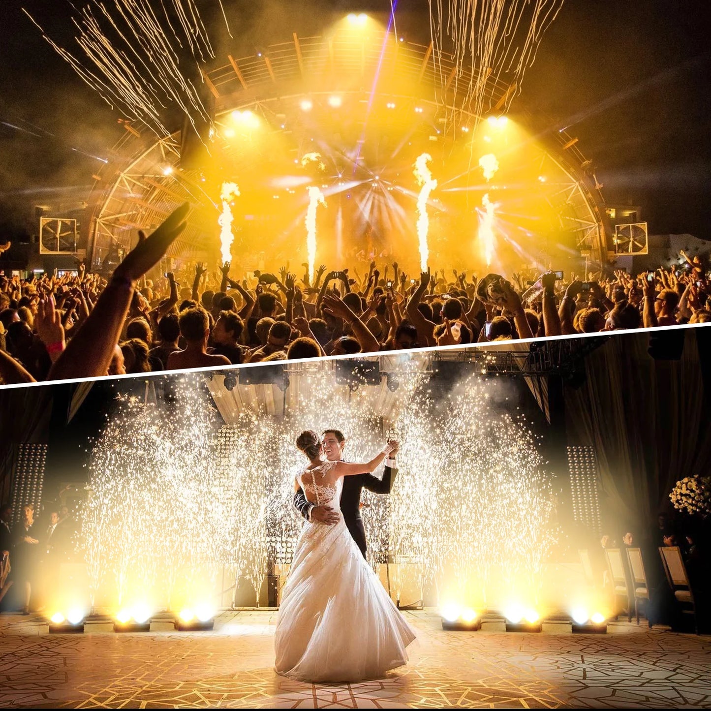 U'King 200W COB Par Light DMX Stage Lighting Dual 100W Blinders