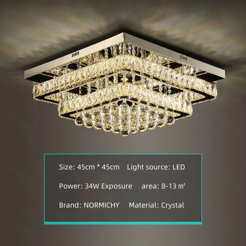 TAONUANSHU Modern Luxury Crystal LED Chandelier For Living Room