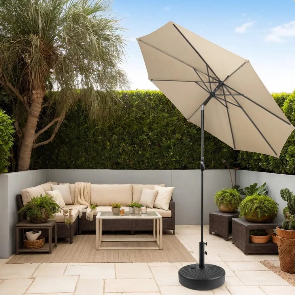 Weighted Patio Umbrella Base with Sand Water Adjustable Anchor