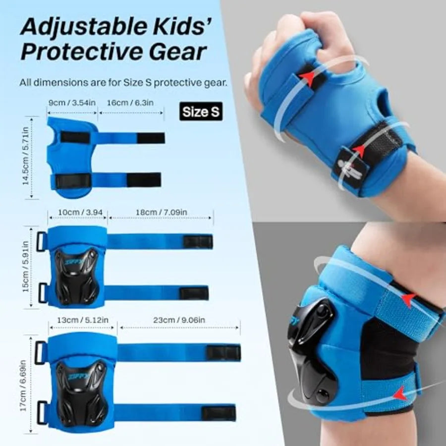 Knee And Elbow Pads Set With Wrist Guard For Skateboarding