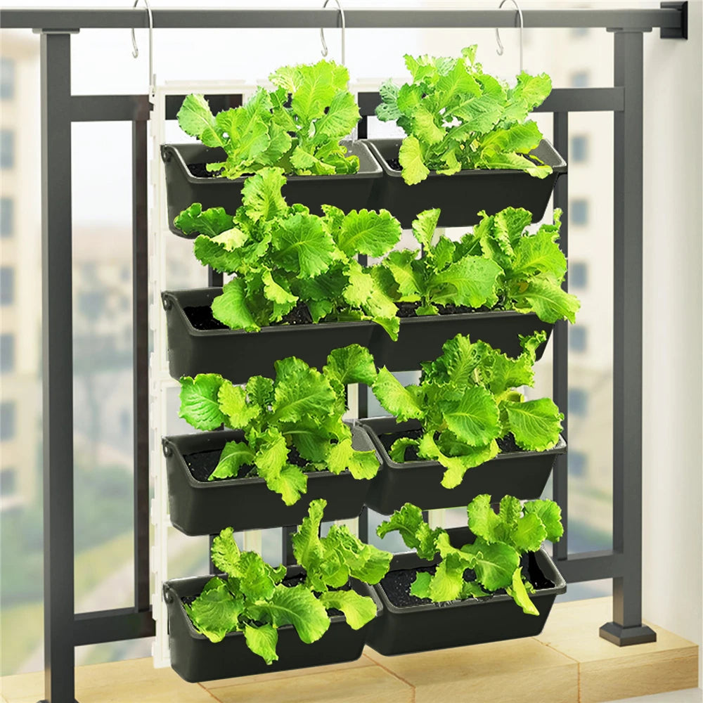 Four Tier Wall Mounted Garden Planter For Vertical Plant Pots