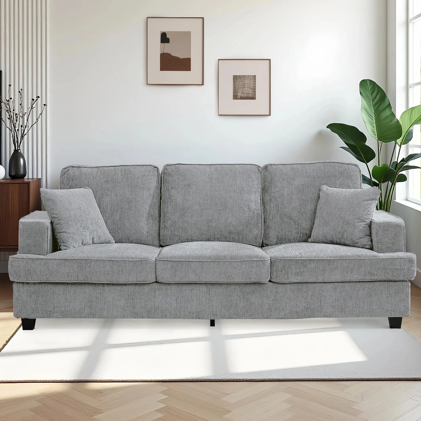 Cloud Chenile Sofa Modern 3 Seater for Living Room