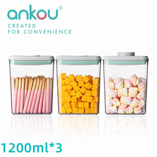 ANKOU One-Click BPA-Free Three-Piece Airtight Food Storage Containers