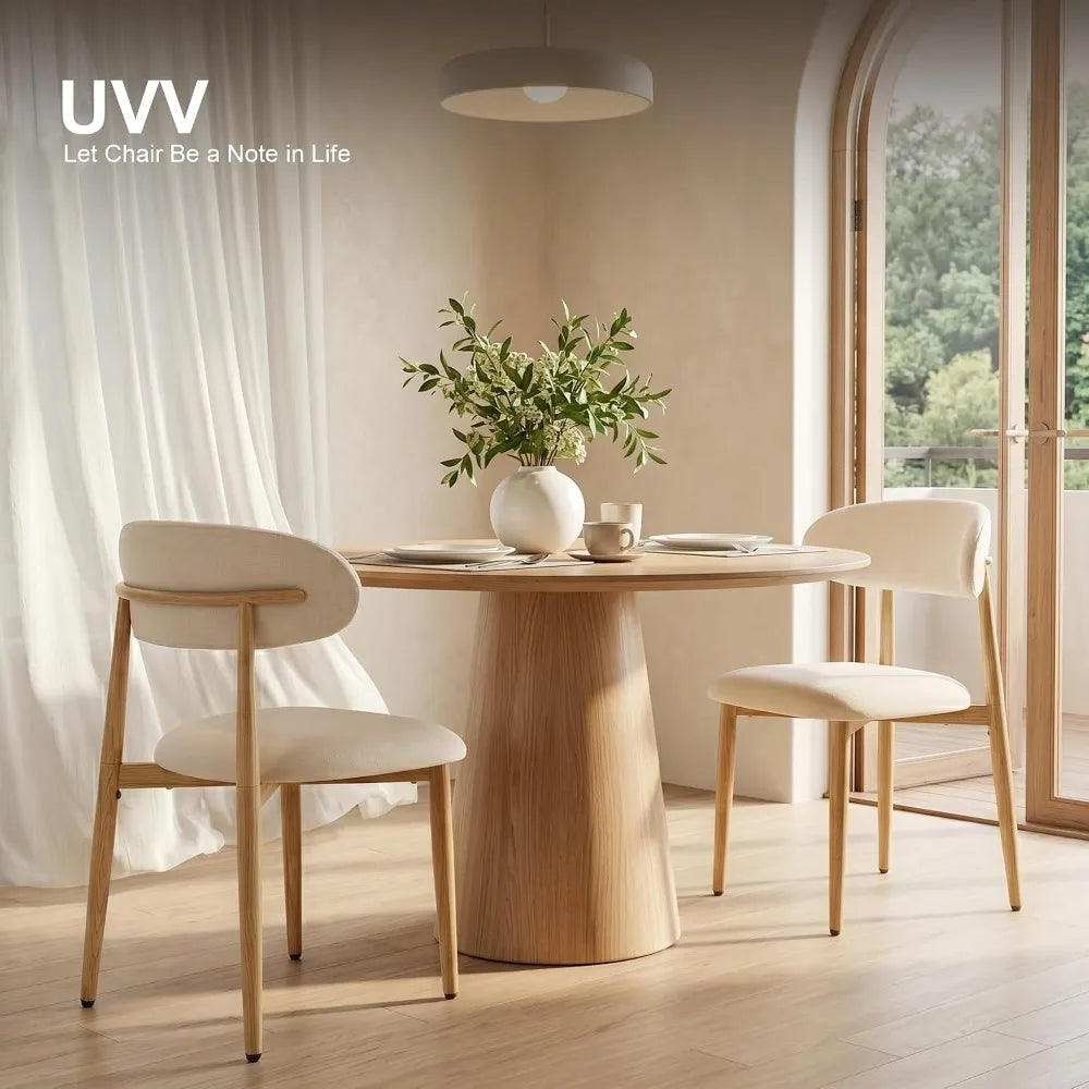 Modern Fabric Dining Chairs With Metal Frame Upholstered Seats