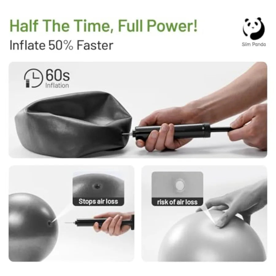9 Inch Pilates Ball - Anti-Burst Mini Yoga Ball with Needle Valve Pump - Small Exercise Core Ball for Barre, Stability and Phys