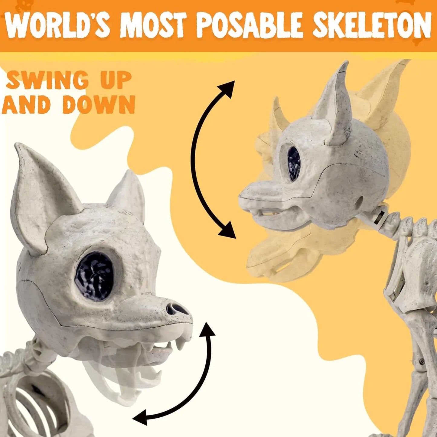 Nylon Chihuahua Dog Skeleton Halloween Decoration With Posable Joints