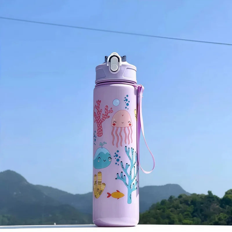Dinosaur Kids Water Bottle Leakproof Sippy Cup With Silicone Straw