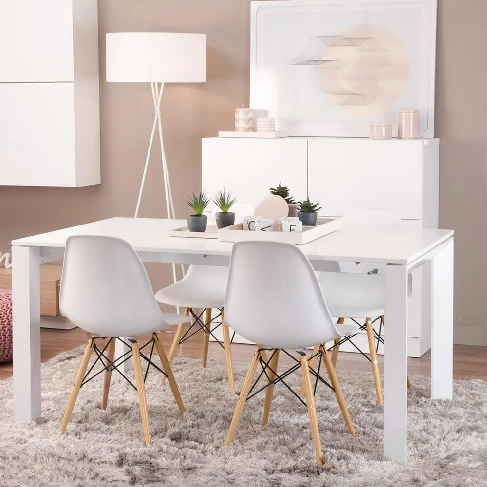 Furmax Modern DSW Dining Chair Set Mid Century Shell Plastic