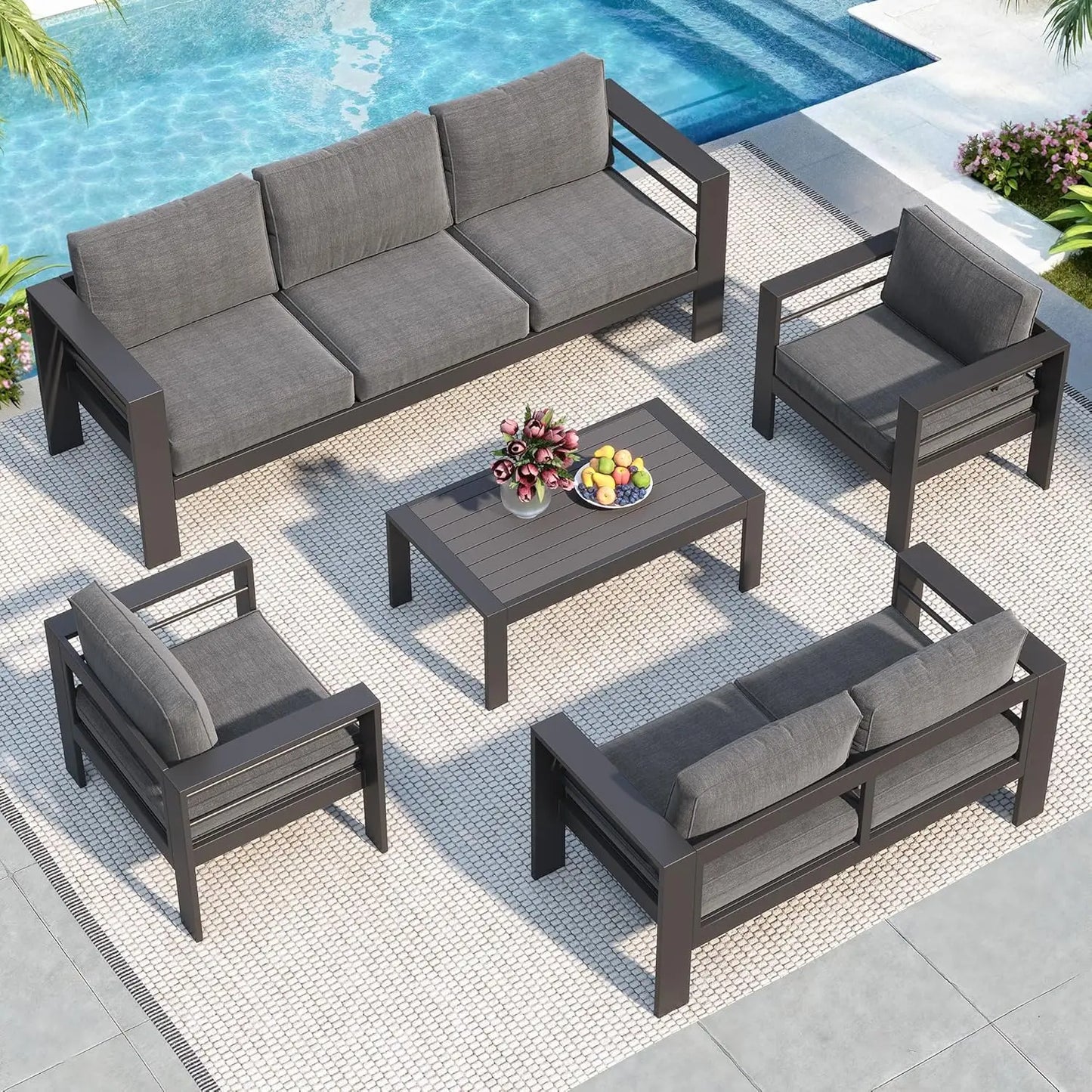Premium All Aluminum Patio Furniture Set For All Weather
