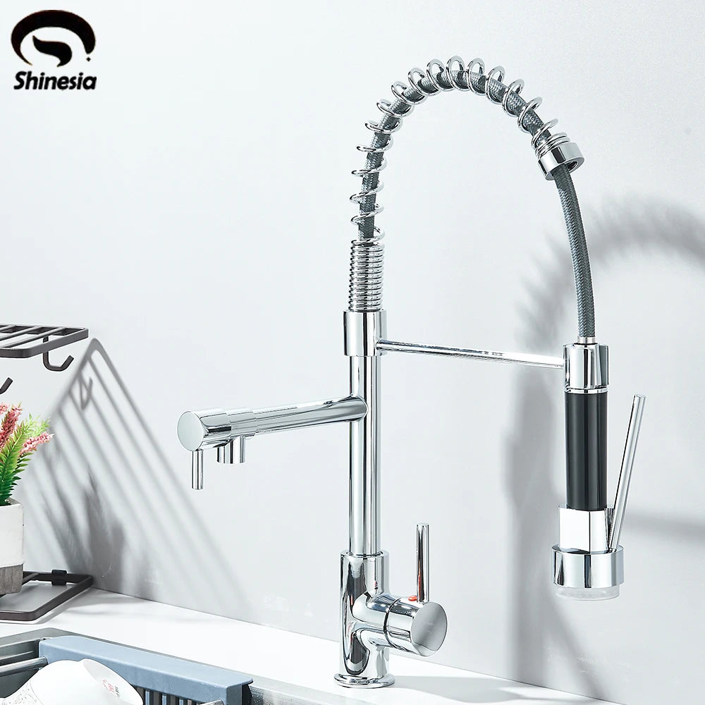 Shinesia Kitchen Spring Pull Down Faucet With 360 Rotation
