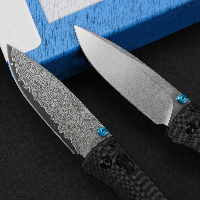 DIY Supplies Bugout 535 Damascus Steel Folding Pocket Knife