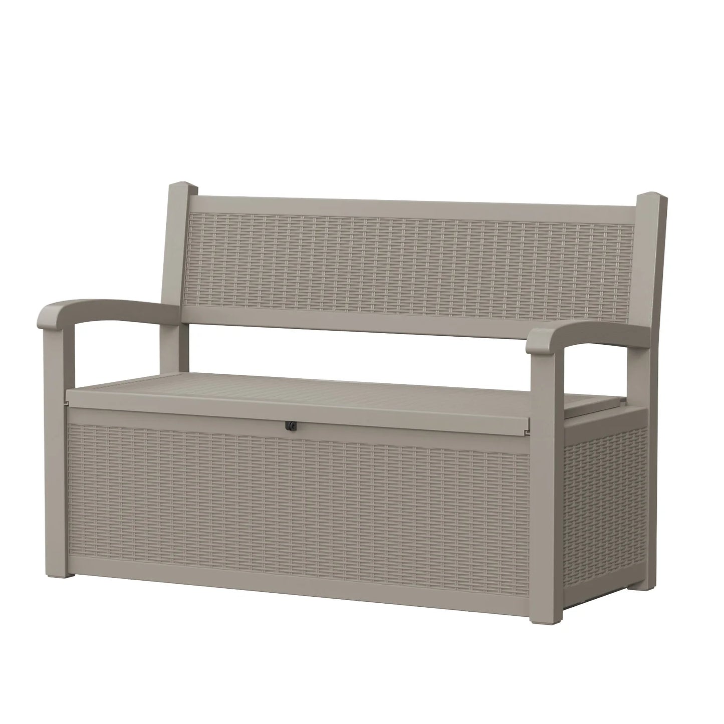 Outdoor Patio Storage Bench Plastic Weather Resistant Bench with Storage Space for Backyard Garden Poolside