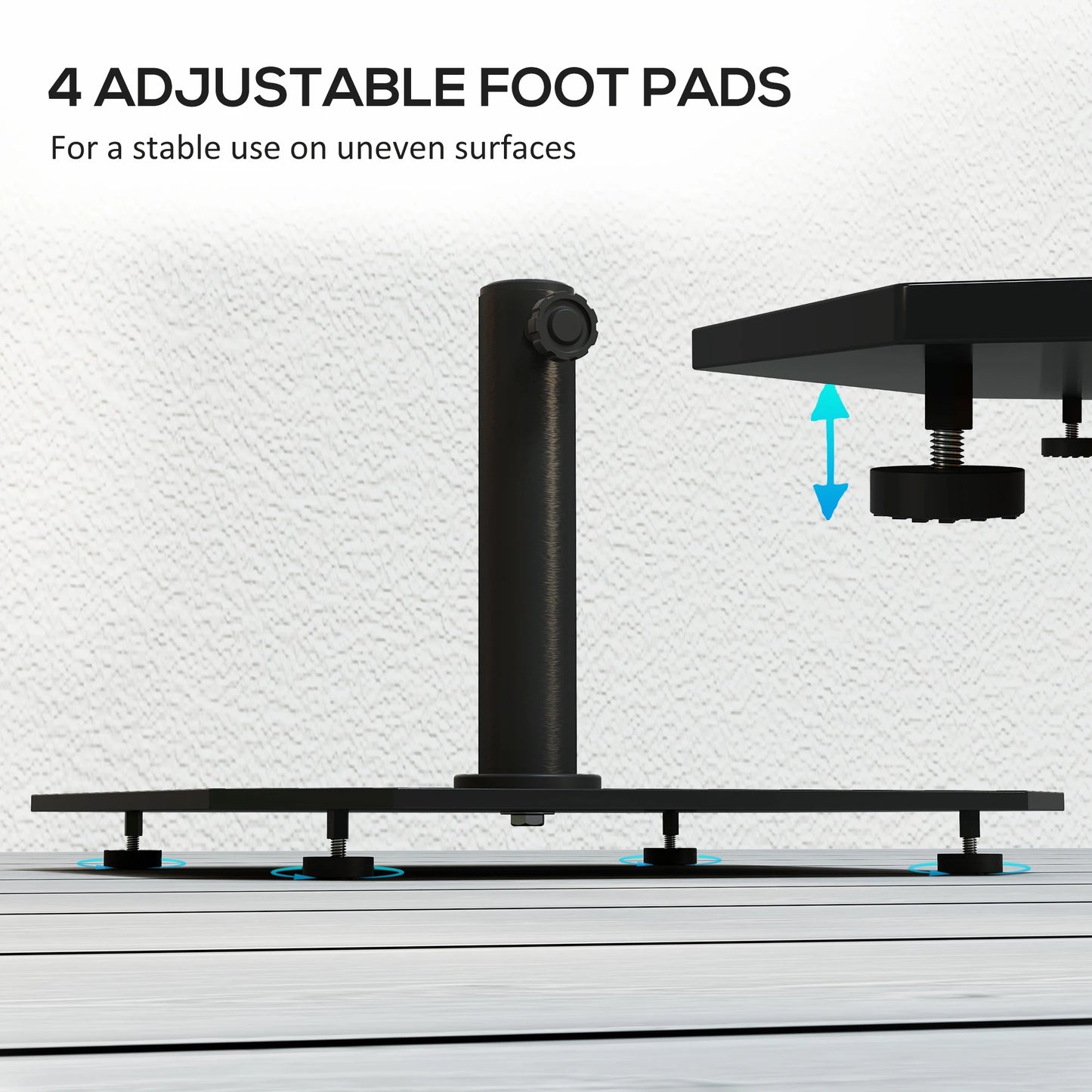 Square Umbrella Base, 41 Lbs Metal Patio Umbrella Holder, Black