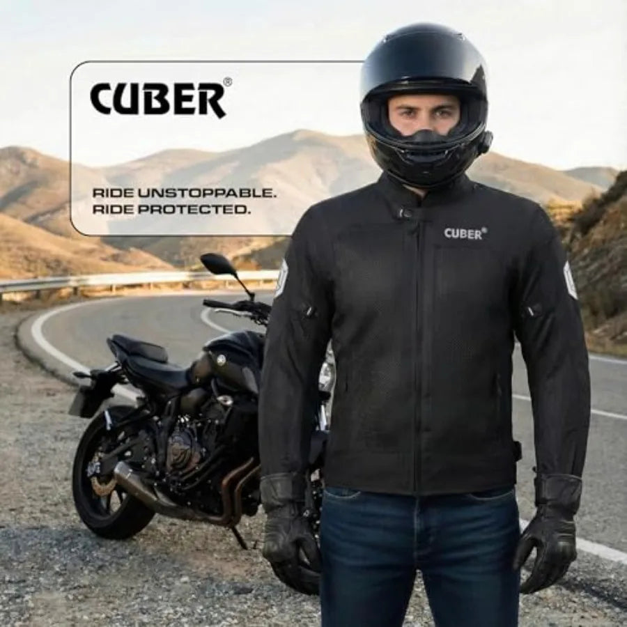 Mens Motorcycle Breathable Mesh Jacket With CE Armor